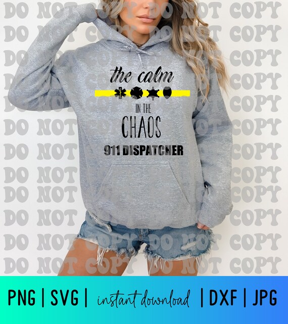 Womens 911 Dispatcher Dispatch T Shirt Thin Yellow Line Calm Chaos Womens 911 Dispatcher Dispatch T Shirt Thin Yellow Line Calm Chaos
