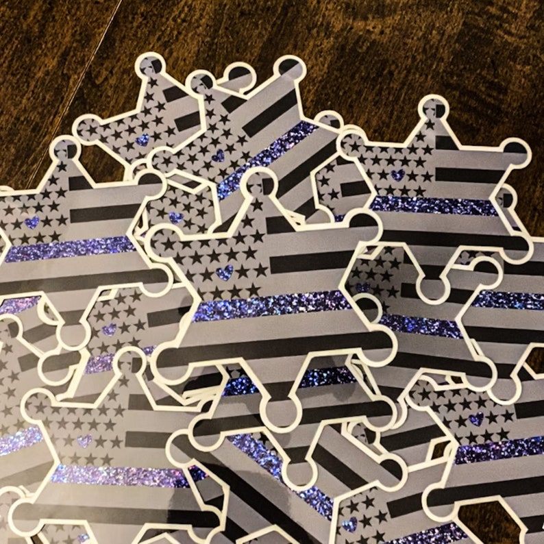 6 Point Stars and Stripes Sticker Thin Blue Line Law Etsy