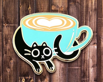 Enamel Pin: Catpuccino - Coffee Cat