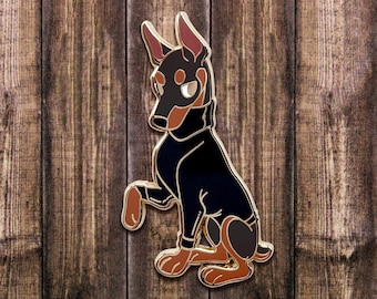 Enamel Pin: Cozy Doberman | Sweater Weather |