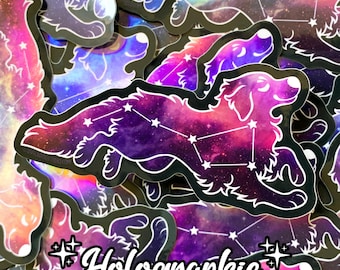 Sticker: Forever Running Among the Stars | Pet Memorial | Holographic Vinyl Sticker