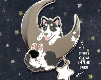 Enamel Pin: Over the Moon - Husky