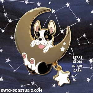 Enamel Pin: Over the Moon - Boston Terrier