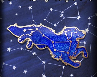Enamel Pin: Forever Running Among the Stars | Dog Memorial |