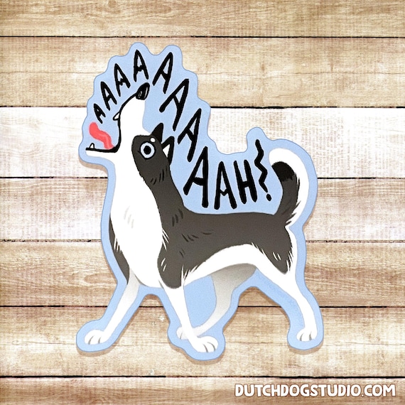 Screaming Husky Vinyl Sticker - Waterproof Dog Decal - Etsy