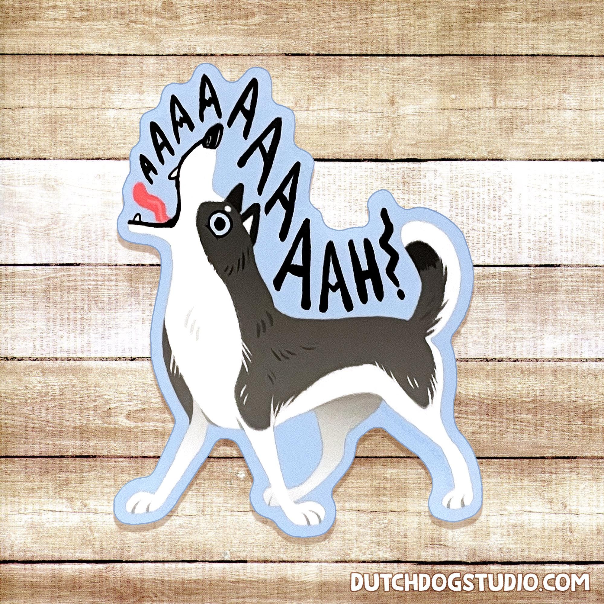 Screaming Husky Vinyl Sticker - Waterproof Dog Decal - Etsy