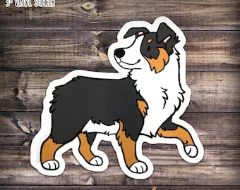 Sticker: Black Tri Aussie | American Shepherd