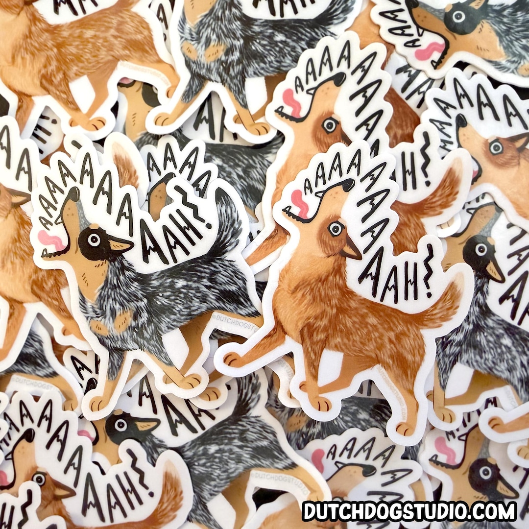 Sticker: AAAH! Heeler | Australian Cattle Dog - Etsy