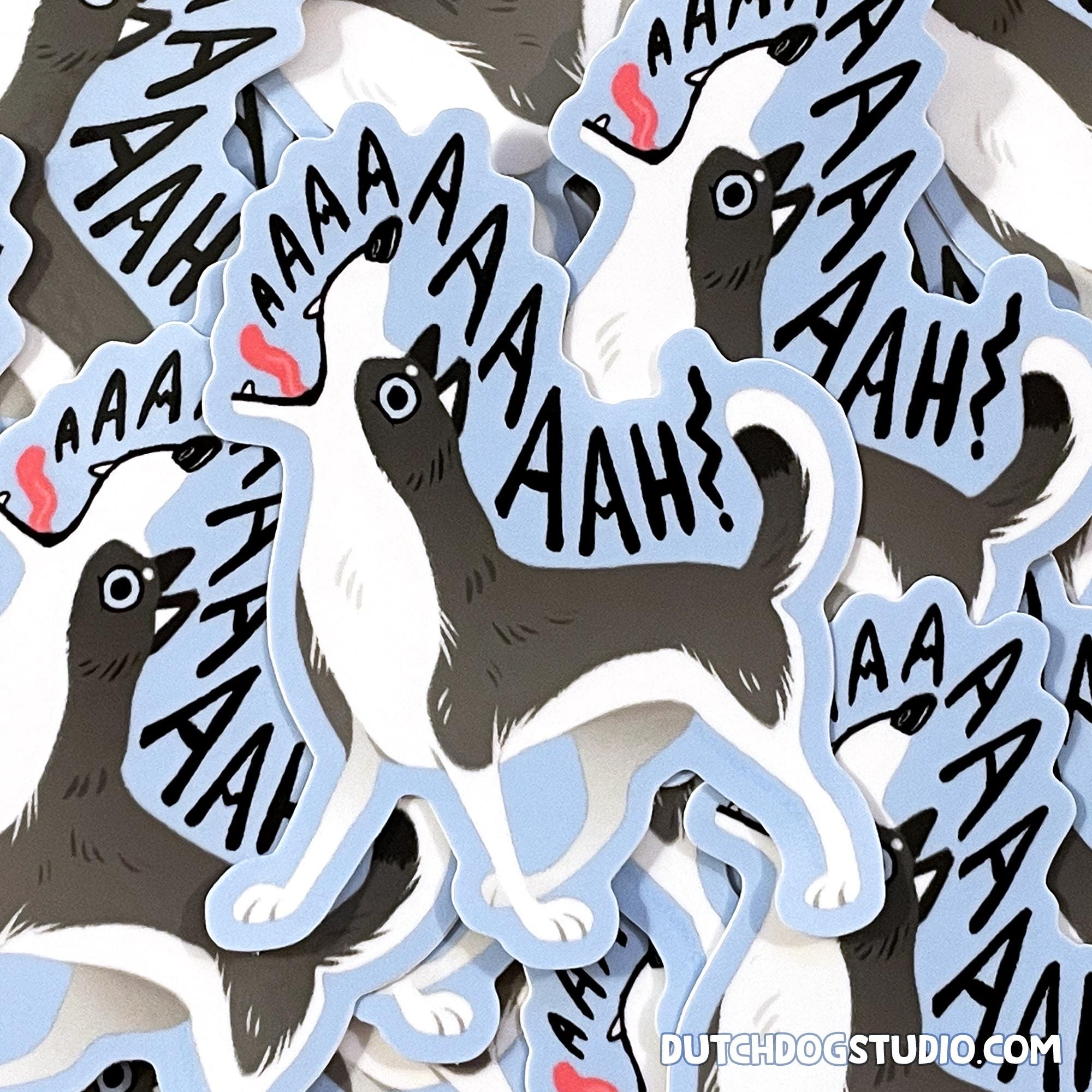 Screaming Husky Vinyl Sticker - Waterproof Dog Decal - Etsy
