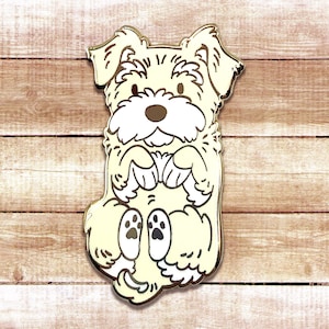 Puppy Beans - Cream Schnauzer | White Schnauzer | Enamel Pin