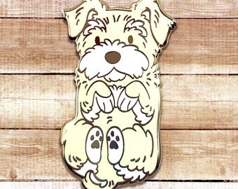 Puppy Beans - Cream Schnauzer | White Schnauzer | Enamel Pin