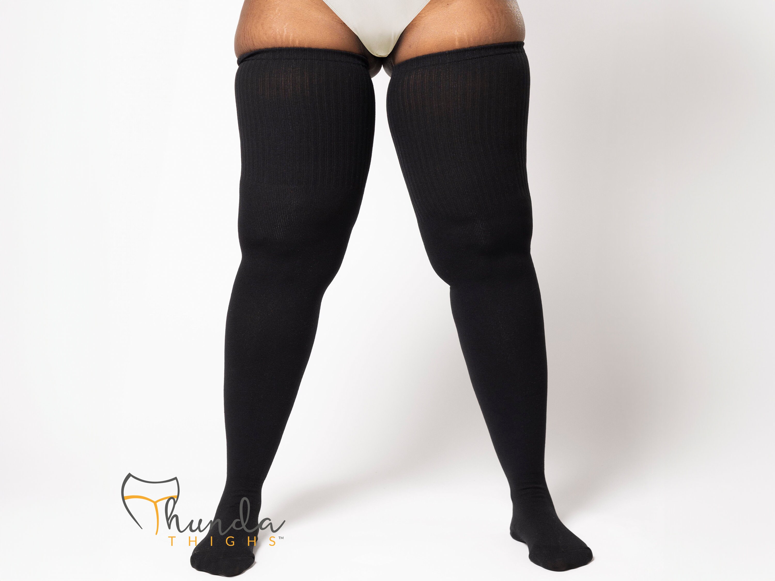 thumbnail image 2 of Torrid Plus Size Thigh High Stockings – Black Shadow Stripe – 1X-6X 2 of 5