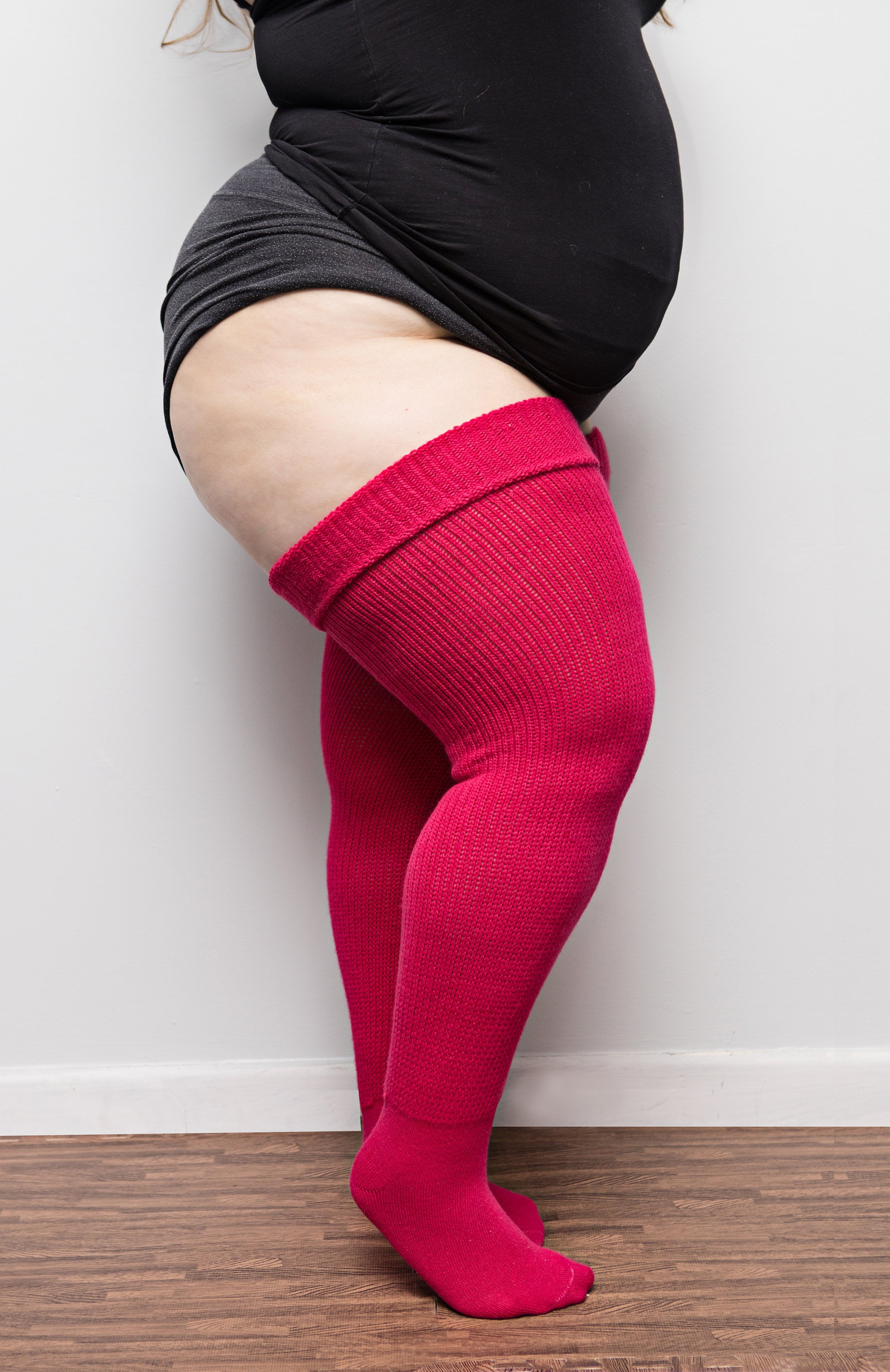 Real PLUS SIZE Thigh High Socks BBW Big Curvy Thig