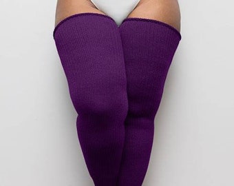 REAL PLUS SIZE Thigh Highs Thunda Thighs | Over the Knee Long Socks, Thigh High Socks for thighs 27-40'' | Plum Purple
