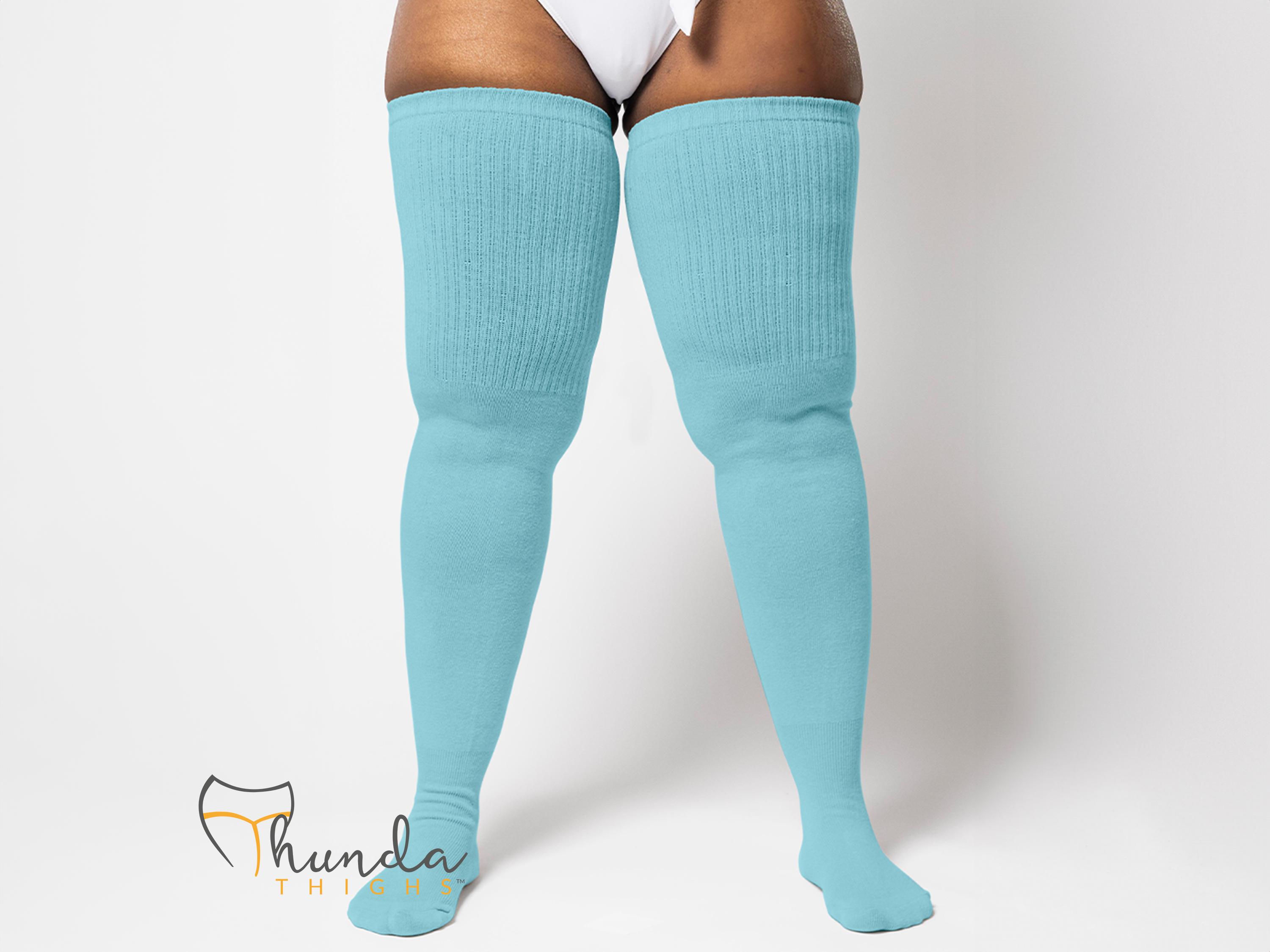 Thunda Thighs - Plus Size Thigh High Socks - Ny Hi - Baby Blue - Etsy