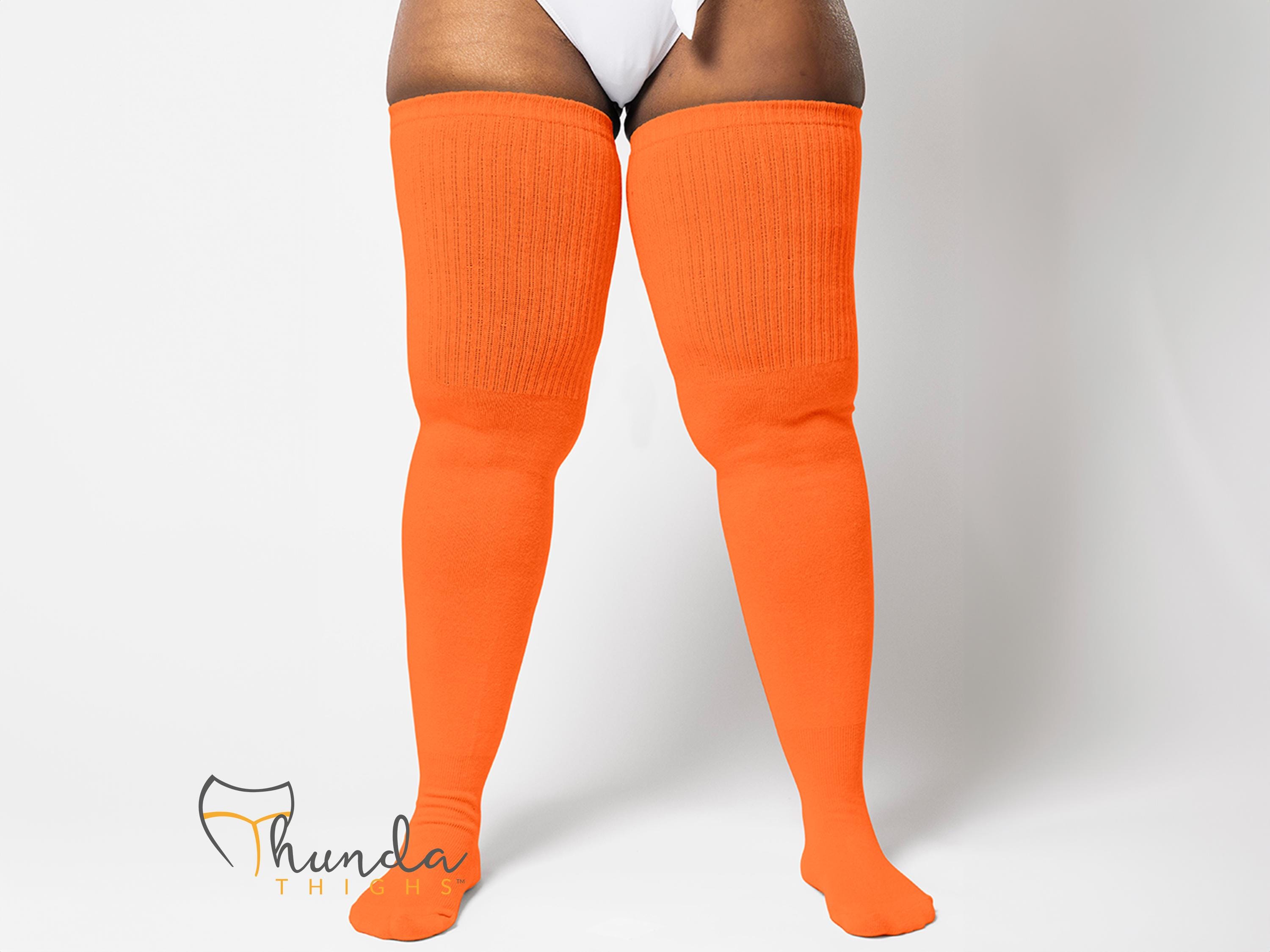 Plus Size Knee High Socks Orange