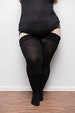 REAL PLUS SIZE Thigh Highs Thunda Thighs | Over the Knee Long Socks, Thigh High Socks for thighs 27-40'' | Classic Black + Free Thigh Belts 