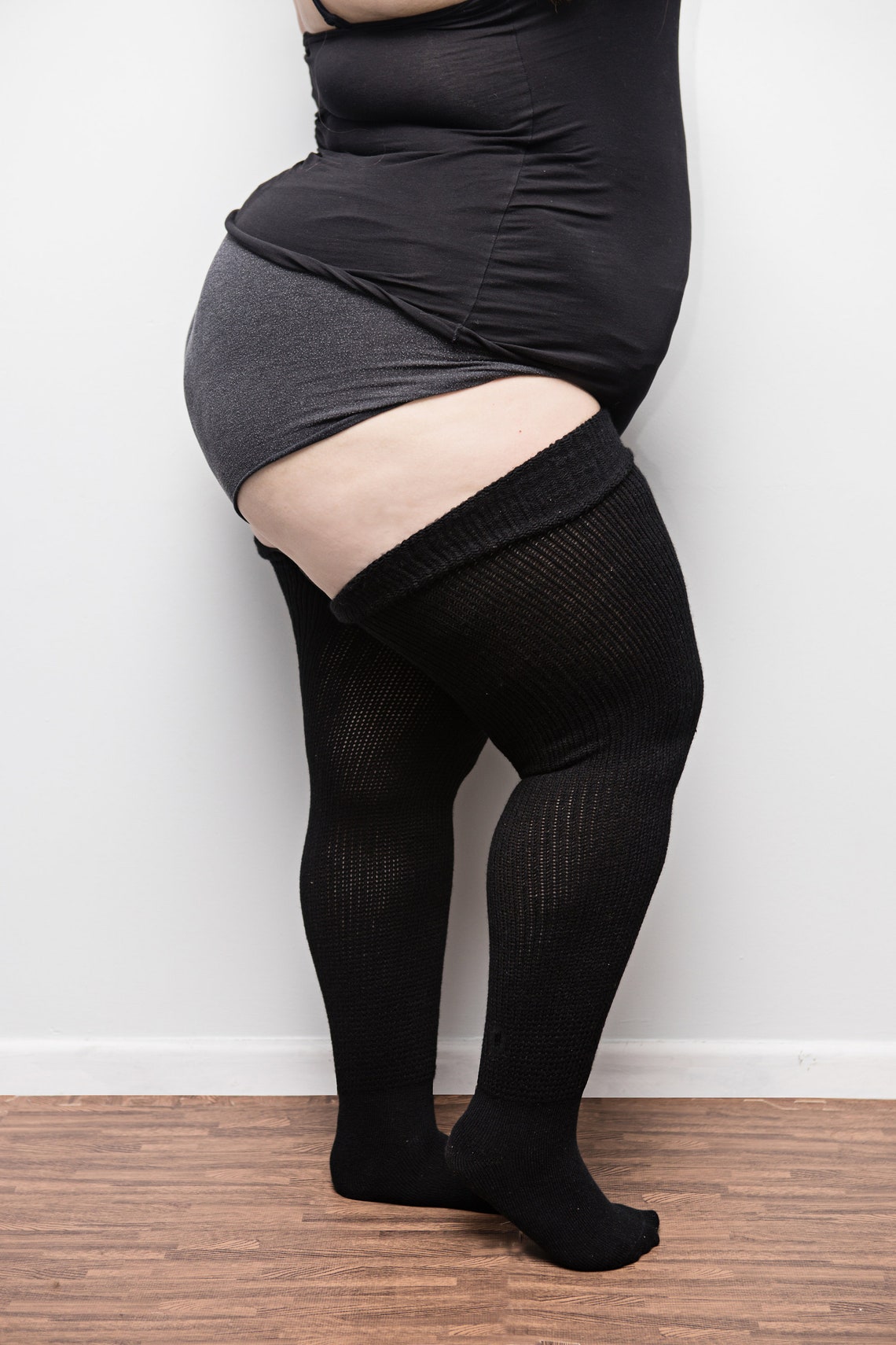 Real Plus Size Thigh High Socks Bbw Big Curvy Thigh High Etsy 