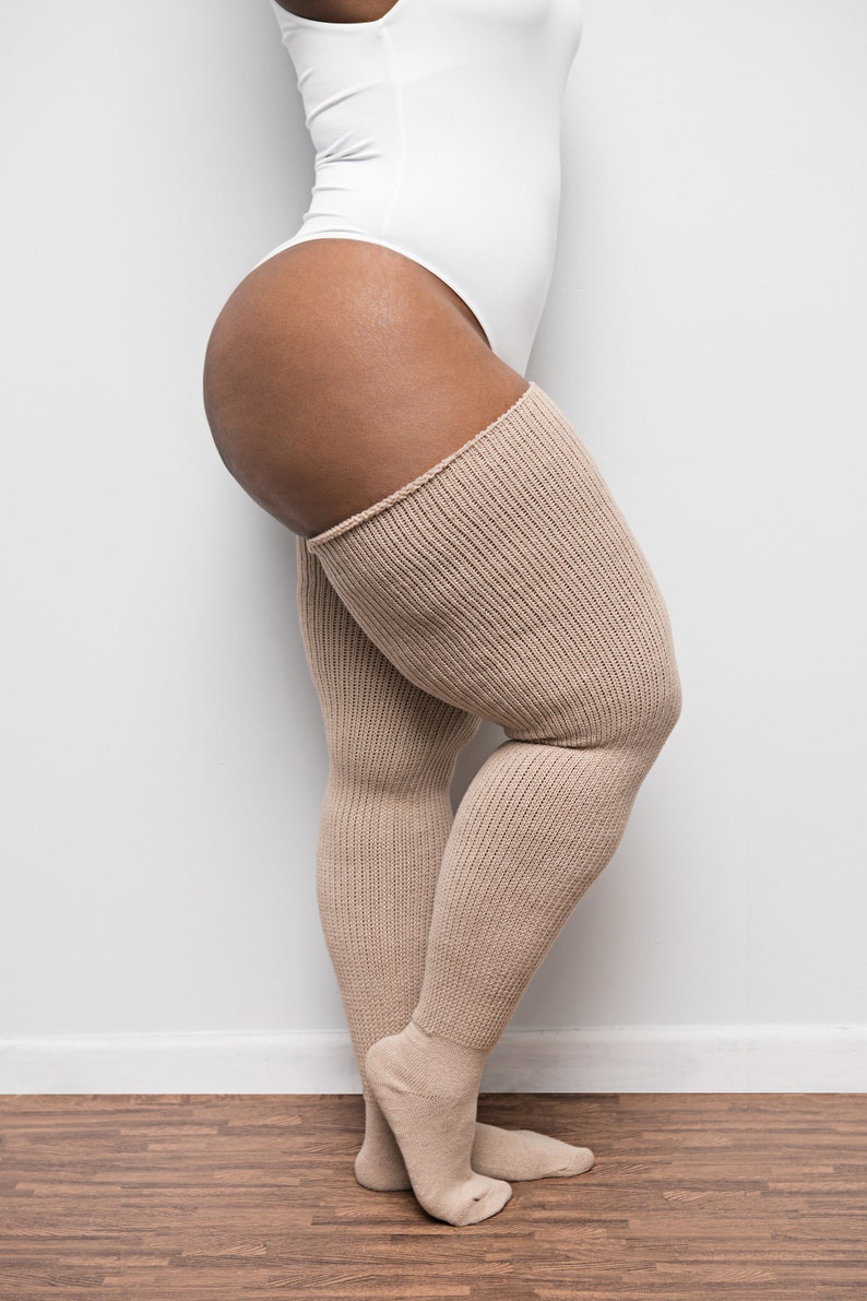Real Plus Size Thigh High Socks Extra Long Thick Warm Etsy