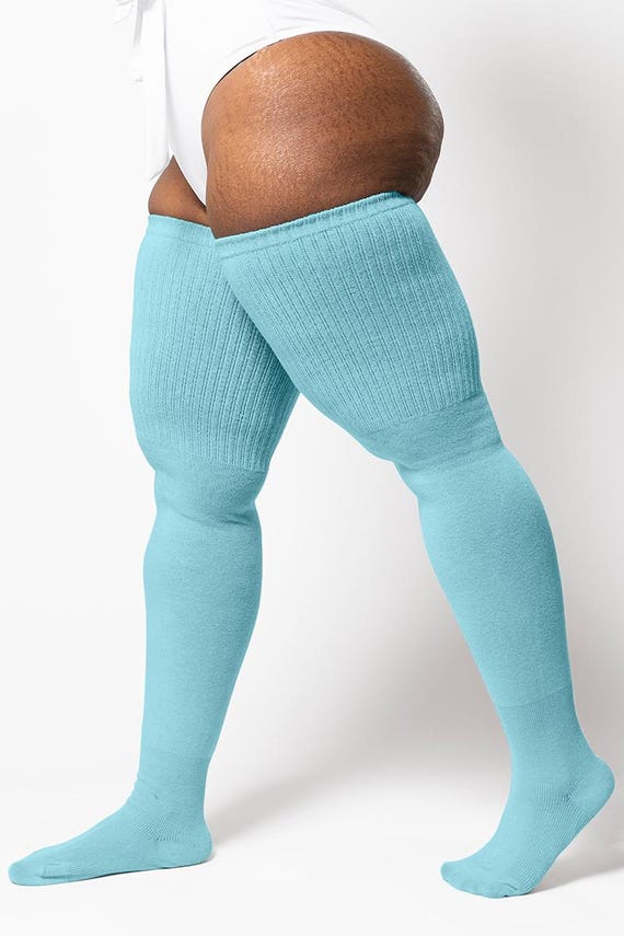 Thunda Thighs - Plus Size Thigh High Socks - Ny Hi - Baby Blue - Etsy