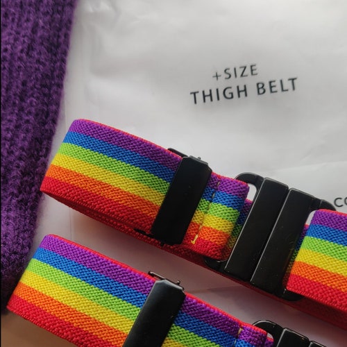 Plus Size Thigh Garter Belt Set Rainbow Etsy