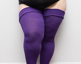 plus size opaque thigh highs
