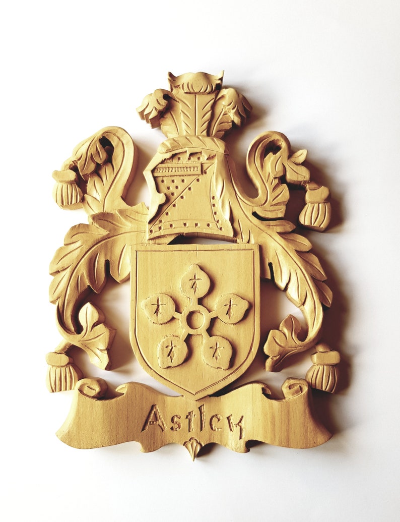 Hand Carved Family Shield, Custom Family Crest, Personalized Family ...