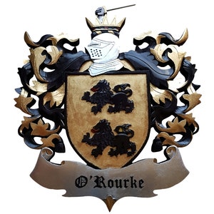 Large Hand Carved Coat of Arms, Custom Family Crest, Personalized Family Shield, Wooden Coat of Arms, Carving Emblem, Wooden logo
