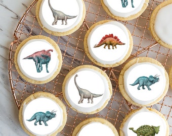 Edible Dinosaur Cupcake Toppers: Icing or Wafer Paper
