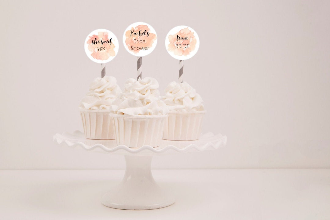 Edible Team Bride Cupcake Topper, Bridal Shower Cupcake Topper