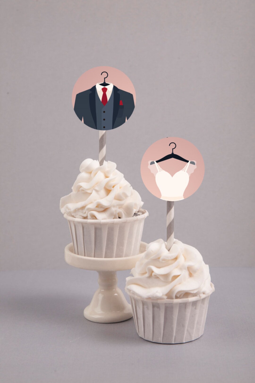 Edible Bride and Groom Cupcake Toppers, Wedding Cupcake Toppers