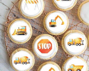 Construction Cupcake Toppers: Edible Icing or Wafer Paper