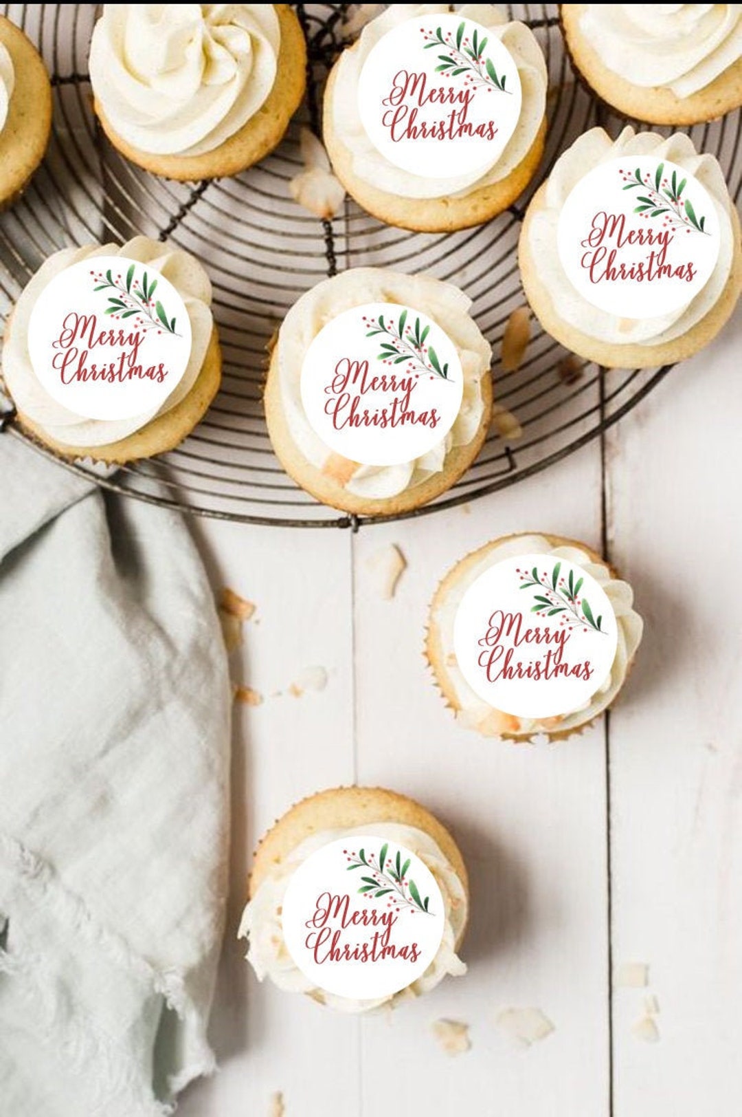 Edible Christmas Cupcake Toppers, Cupcake Toppers, Images, Christmas Decorations, Icing Sheets