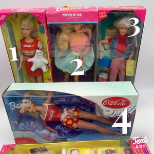 1990s Coca-Cola and Soda Shop themed Barbie Dolls by Mattel All New In Box Coke