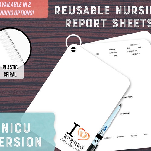 NICU Nurse Report Sheet Etsy