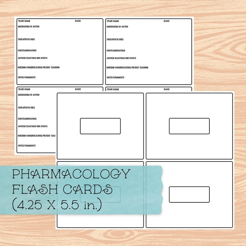 Pharmacology Flash Cards Printable Printable Templates