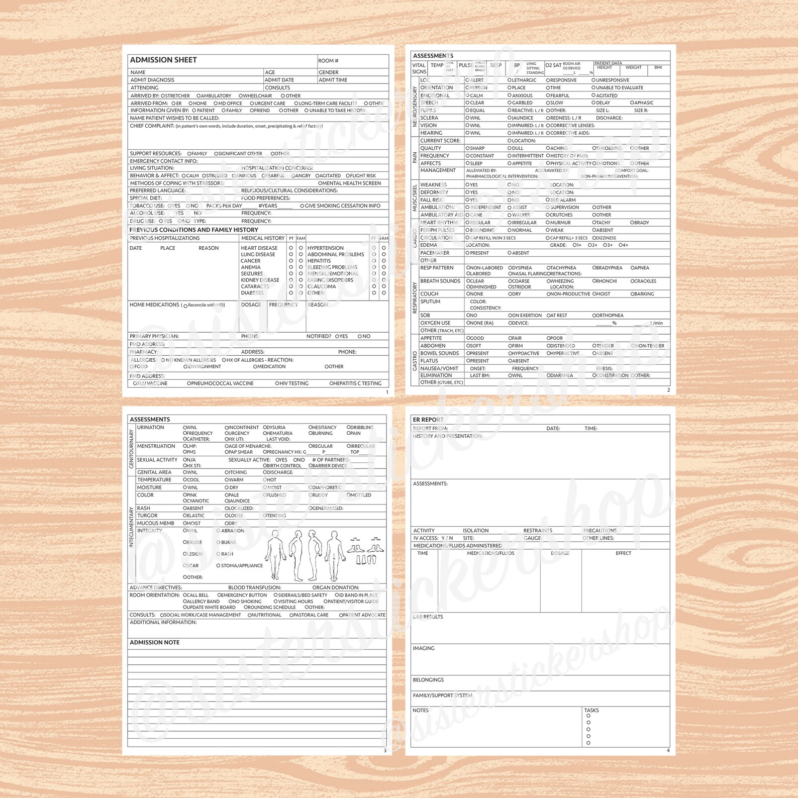 Nursing ADMISSION Sheet - Etsy