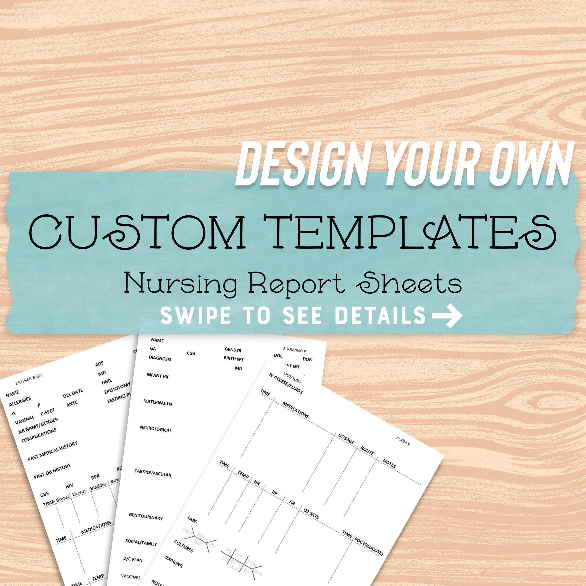 NEW CUSTOM TEMPLATE Nursing Report Sheet - Etsy