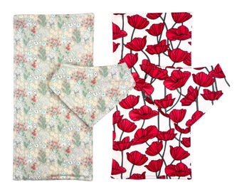 Floral Bib and Burp Cloth Sets