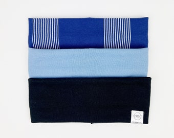 Royal Blue, Sky Blue, Black Headbands : soft, stretchy, every-day wear headband