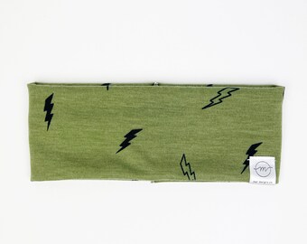 Green Lightning Headband : soft, every-day wear headband