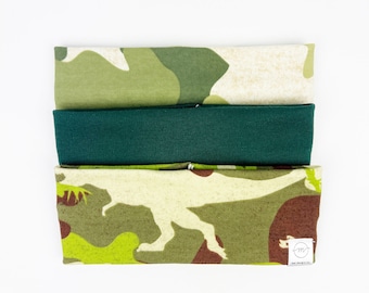 Green Camo, Forest Green, Camo Dinosaurs Headband : soft, every-day wear headband for toddlers and adults