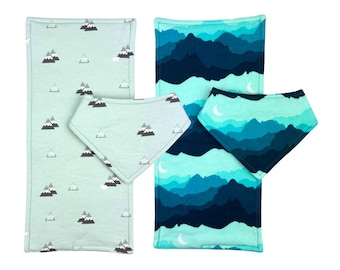 Mountains Bib and Burp Cloth Sets
