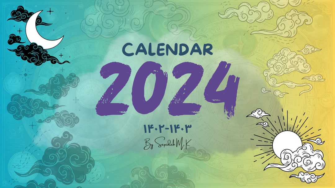 Persianczech / Gregorian Calendar 2024 in English and Persian Digital
