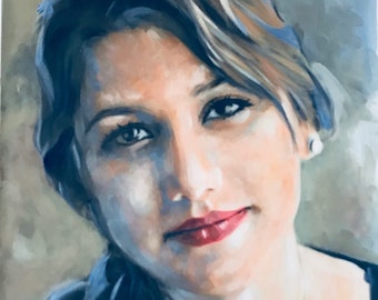 Digital Custom Hand-Painted Portrait from Photo