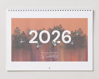 Calendario persiano-gregoriano stampabile 2026 / Agenda digitale in farsi e inglese / Download digitale