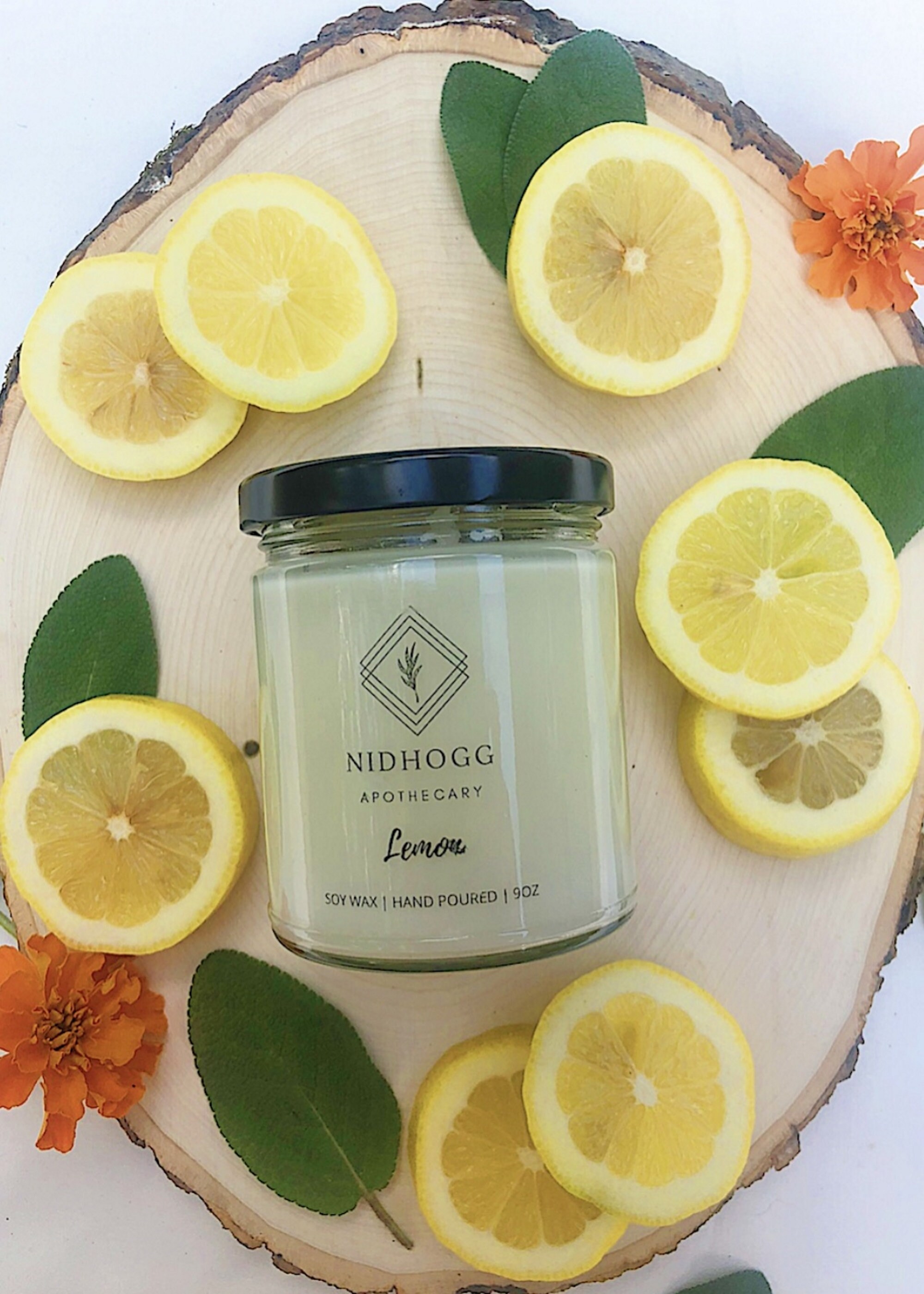 Lemon Candle 9oz Soy Wax Candle Hand Poured Vegan Etsy