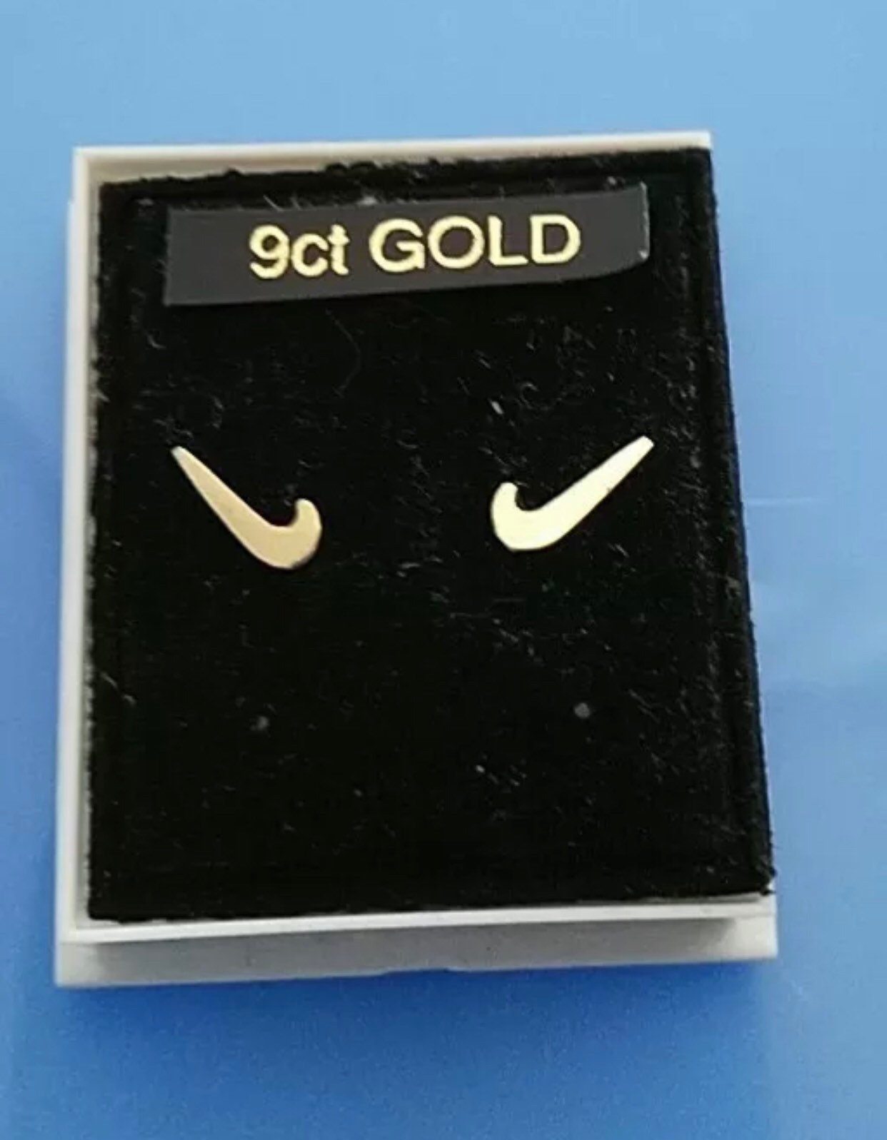 Pair of 9ct Gold Baby Swoosh Ear Studs - Etsy Israel