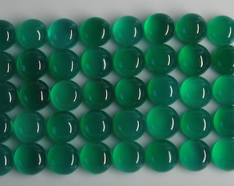 Green Onyx 6mm Cabochon Round Loose Gemstones with Multi-Quantity Discounts