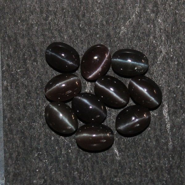 Spectrolite Cat's Eye 7x5mm, 8x6mm, 9x7mm, 10x8mm, 12x10mm Cabochon Oval Loose Gemstones